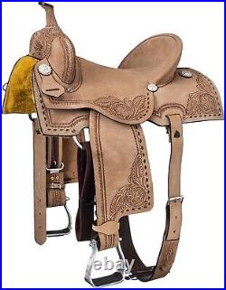 15 Western Roughout Saddle Amarillo by Royal King Tooled Roughout Leather