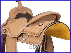 15 Western Trail Saddle Roughout Leather Suede Seat King Series Tough 1