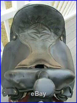 15'' black big horn #101 western barrel trail saddle Cordura & Leather QHB