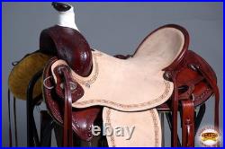 16BH 15 In Western Horse Saddle American Leather Ranch Roping Trail Hilason
