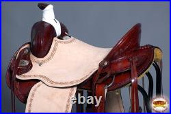 16BH 15 In Western Horse Saddle American Leather Ranch Roping Trail Hilason