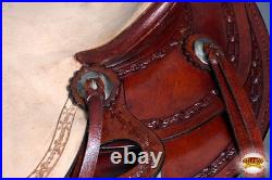 16BH 15 In Western Horse Saddle American Leather Ranch Roping Trail Hilason