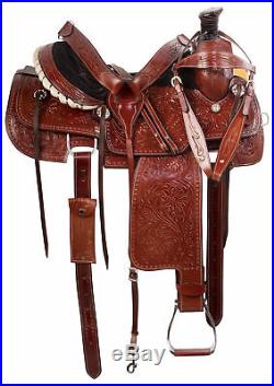 16Used Ranch Team Roping Saddle 16 Western Premium Leather Trail Cowboy Horse