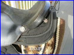 16'' #105 Big horn Black Leather/Cordura western barrel trail saddle QH BARS