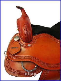 16 15 Arabian Western Saddle Barrel Racing Show Trail Smooth Genuine Leather Set