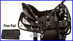 16 17 18 Black Arabian Synthetic Cordura Pleasure Western Horse Saddle Tack
