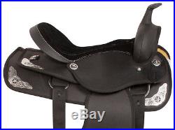 16 17 18 Black Show Silver Synthetic Western Trail Horse Saddle Tack Pad