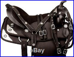 16 17 18 Black Synthetic Light Weight Pleasure Trail Western Saddle Tack Set
