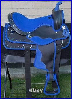 16 17 18 Used Western Saddle Blue Barrel Pleasure Trail Show Horse Tack Set