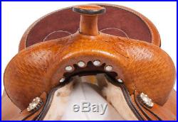 16 17 18 Western Horse Saddle Leather Hand Carved Pleasure Trail Cowboy Tack Set