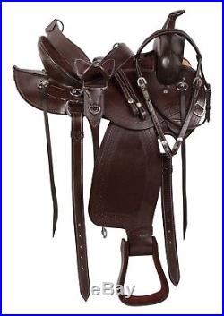 16 17 Brown Leather Western Pleasure Trail Endurance Horse Saddle Tack