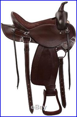 16 17 Brown Leather Western Pleasure Trail Endurance Horse Saddle Tack