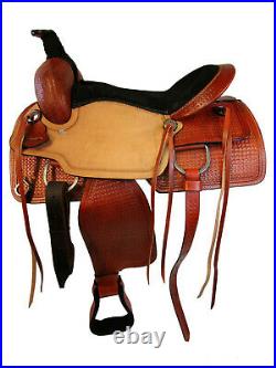 16 17 Roping Work Horse Western Saddle Pleasure Roper Ranch Tooled Leather Tack