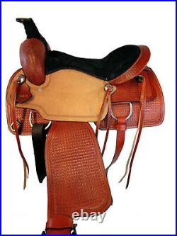 16 17 Roping Work Horse Western Saddle Pleasure Roper Ranch Tooled Leather Tack