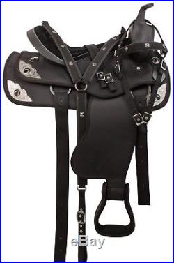 16 18 Black Synthetic Pleasure Trail Western Horse Saddle Tack Package