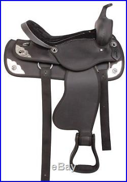 16 18 Black Synthetic Pleasure Trail Western Horse Saddle Tack Package