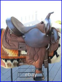 16'' #268 Big horn Leather/Cordura western barrel trail saddle HI CANTLE QH BARS