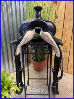 16 ABETTA Light Weight Western Trail Saddle #20515-6 Black CLEAN