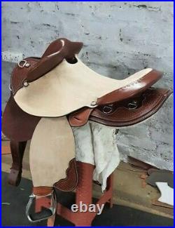 16'' Australian half breed saddle with rough out fender and jockey