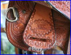 16 Billy Cook Maker Sulphur, OK #2098 Tooled Western Pleasure Show Saddle