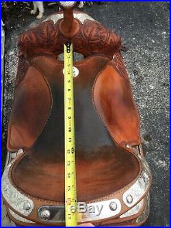 16 Billy Cook Western Dressage or Barrel Saddle with silver show bling