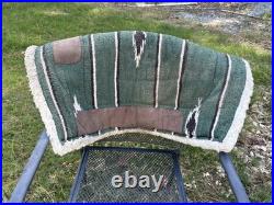 16'' Black Abetta Arabian Trail Saddle + Tough1 Hunter Green Saddle Pad