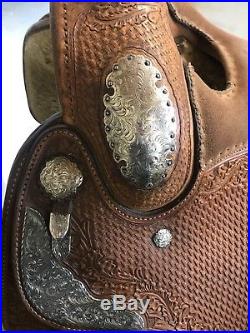 16' Blue Ribbon show saddle great used condition beautiful silver