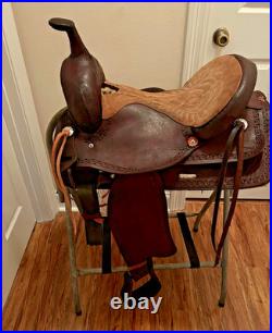 16 Brown Leather Western Saddle Trail Pleasure Riding for Narrow Built Horse VG 16 Brown Leather Western Saddle Trail Pleasure Riding for Narrow Built Horse VG