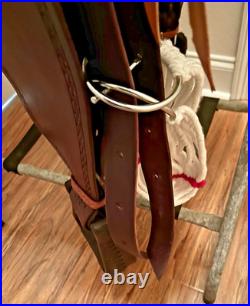 16 Brown Leather Western Saddle Trail Pleasure Riding for Narrow Built Horse VG