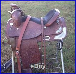 16 Circle Y Equitation Show Saddle. Lots Of Silver! Matching silver bridle