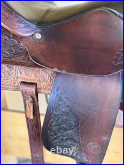 16 Circle Y Park and Trail Western Saddle- Gorgeous tooling