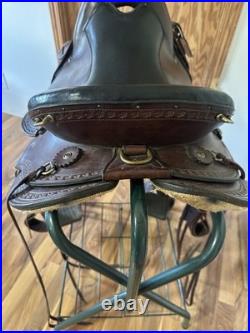 16 Imus 4-Beat Leather Gaited Endurance Trail Saddle & Matching Breast Collar