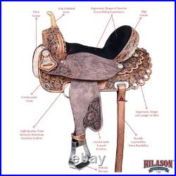 16 In HILASON Western Horse Saddle American Leather Flex Tree Trail & Pleasure