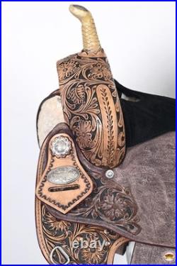 16 In HILASON Western Horse Saddle American Leather Flex Tree Trail & Pleasure
