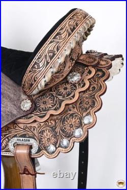 16 In HILASON Western Horse Saddle American Leather Flex Tree Trail & Pleasure