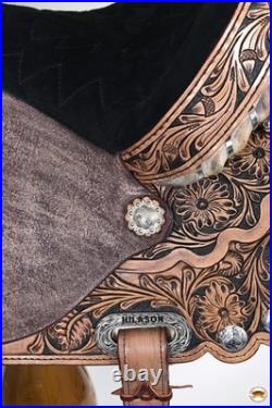 16 In HILASON Western Horse Saddle American Leather Flex Tree Trail & Pleasure