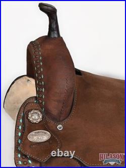 16 In Hilason Western Horse Flex Tree Saddle American Leather Trail Barrel