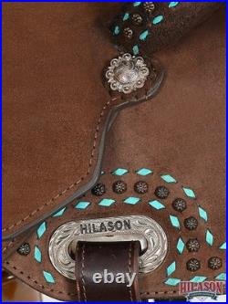 16 In Hilason Western Horse Flex Tree Saddle American Leather Trail Barrel