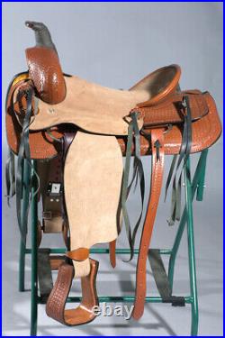 16 In Western Horse Saddle Ranch Roper Trail Pleasure Leather U-3-16