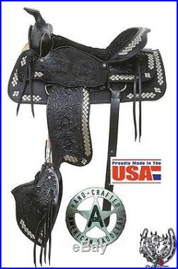 16 Inch Black Western Parade Saddle Set- Diamonds American Saddlery USA