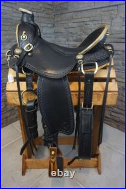 16, Indian Western Saddle Draft Horse Saddle Good Indian Leather