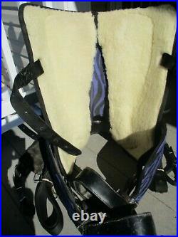 16'' KS1436 Black Purple Zebra western saddle Pad, Breast collar, cinch set FQHB
