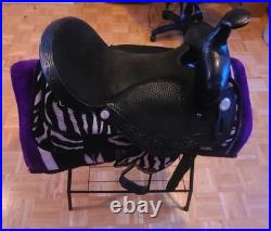 16 King Series Black Leather/Zebra Weatern Saddle