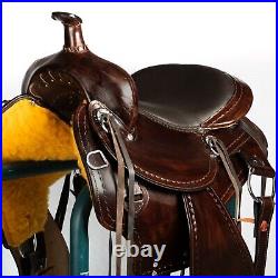 16 Leather WESTERN Horse Saddle TENNESSEE TRAIL HORSE SADDLE WITH ALL SETS