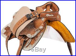 16 Light Oil Western Show Equitation Pleasure Leather Horse Saddle Tack Set