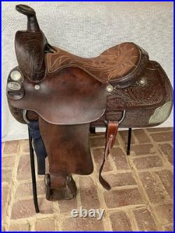 16 Maverick by Longhorn Western Pleasure Saddle with silver/chrome details