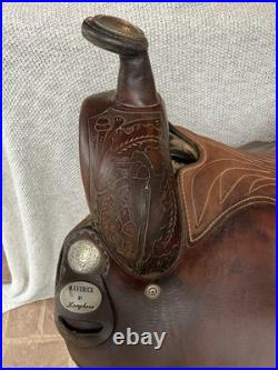 16 Maverick by Longhorn Western Pleasure Saddle with silver/chrome details