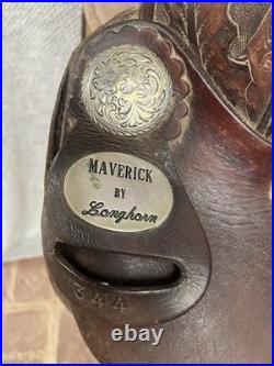 16 Maverick by Longhorn Western Pleasure Saddle with silver/chrome details