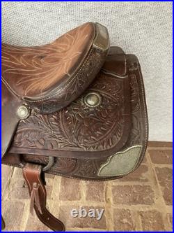 16 Maverick by Longhorn Western Pleasure Saddle with silver/chrome details