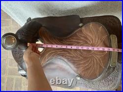 16 Maverick by Longhorn Western Pleasure Saddle with silver/chrome details